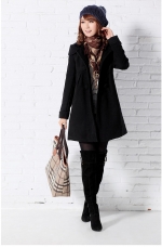 Korean Style Double-breasted Woolen Slim Coat