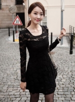 Corea blending lace long dress