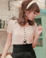 elegant and delicate chiffon bow Wawa Shan