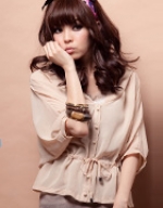 open new light chiffon sleeve jacket with waist buckle