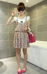 woven leather straps new villain pattern Dress