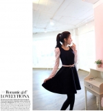 yogurt butterfly girl ended hollow sleeve waist dress - belt delivery