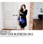 Korean version of the new dress tied at the waist with