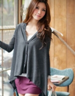 Han style simple and elegant drape knit jacket