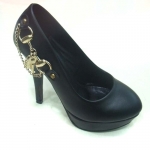 Johnson Davis stylish new high-heeled shoes, waterproof women's singles with a drill