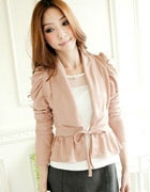 New ☆ fashion wild winter cardigan coat lapel fold sleeve straps