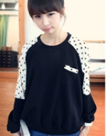 popular recommendation Korea relaxed casual sweater dot