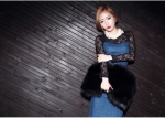 Hitz lace stitching denim dress