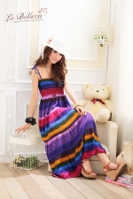 Garden of Eden, two gradient colors blooming bohemian dress to wear
