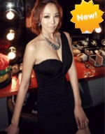 sexy black party dress, club dress Bra strap