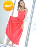 temperament Korean casual cotton harness dress girl