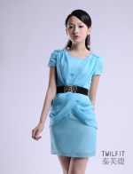 OL-quality pure chiffon folds lace dress - with Belt