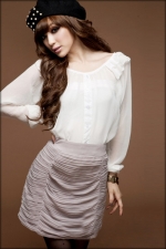 White Chiffon shirt for this autumn season