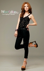 Black pants dress style dots