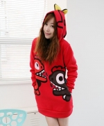 Red Long Dress  Hoodie screen Cartoon