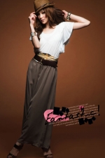 chiffon pants with wide elastic