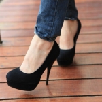 2011 autumn and winter in Europe and America round black high heels shoes