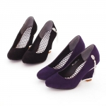 Fashion Strass Stone Pendant Pointed Head High-heel Wedges
